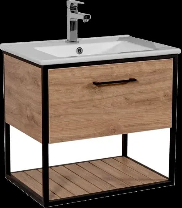 Mobilier baie suspendat cu lavoar ceramic Loft Scandi Seville