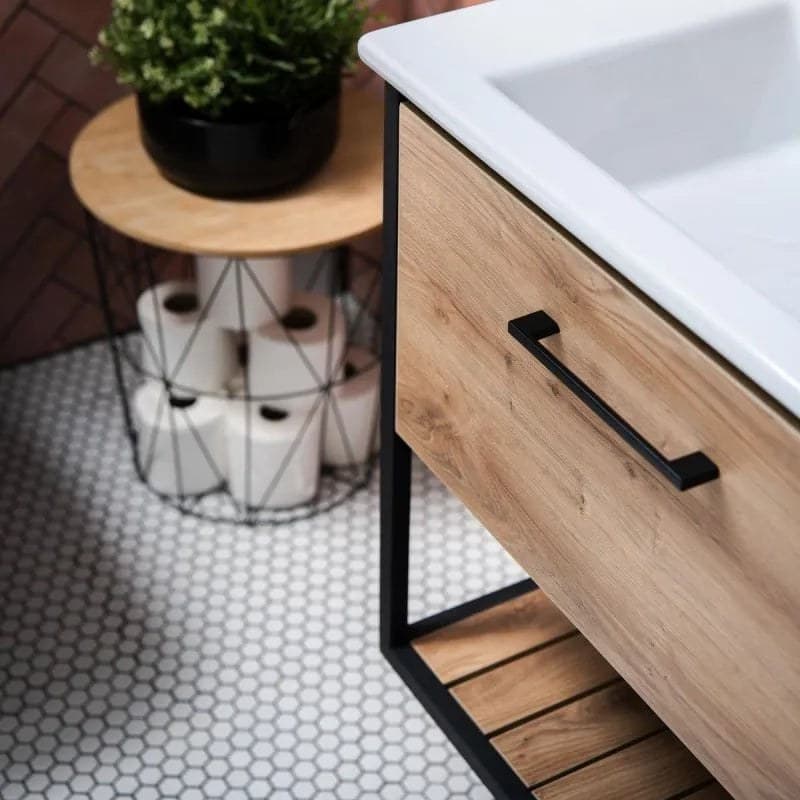 Mobilier baie suspendat cu lavoar ceramic Loft Scandi Seville - montat