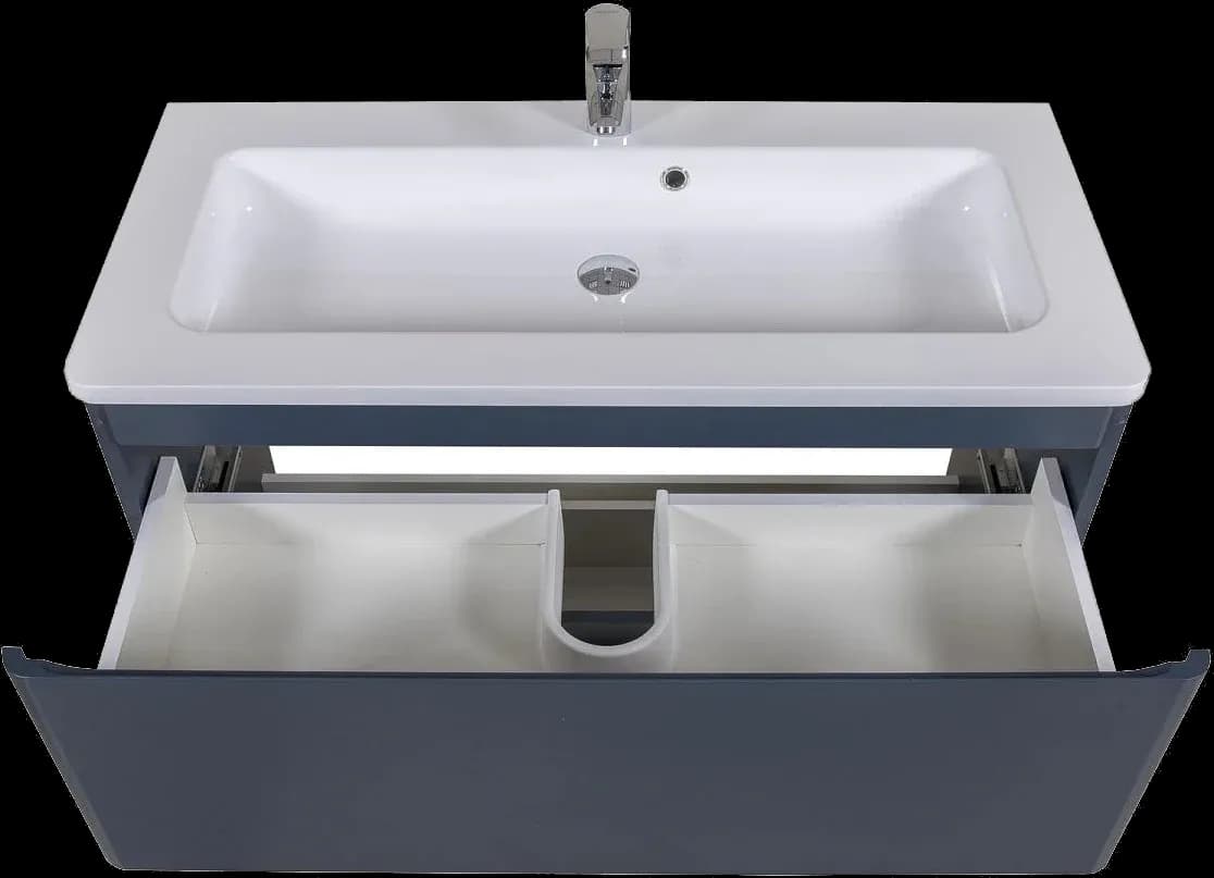 Mobilier de baie pe pardoseală Accent albastru mat