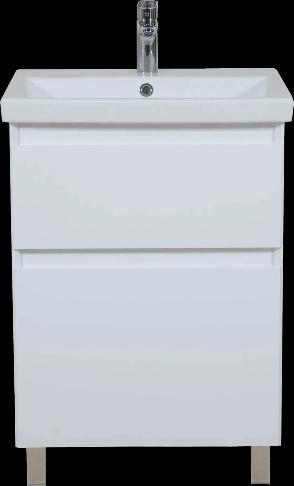 Mobilier de baie pe pardoseala Elite, Alb Mat