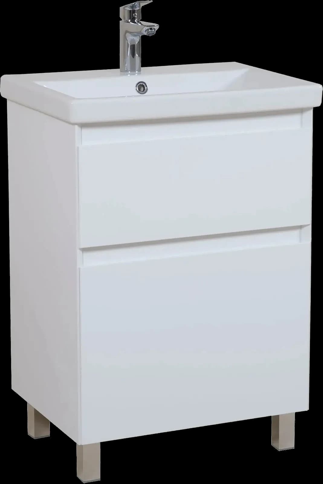 Mobilier de baie pe pardoseala Elite, Alb Mat