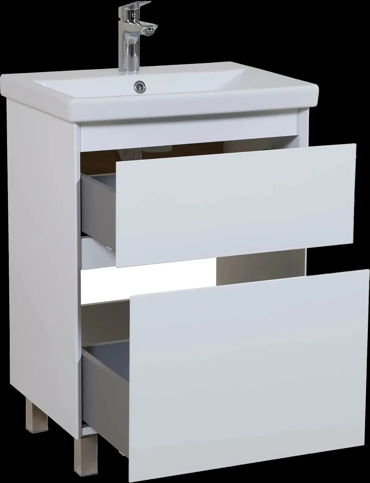 Mobilier de baie pe pardoseala Elite, Alb Mat