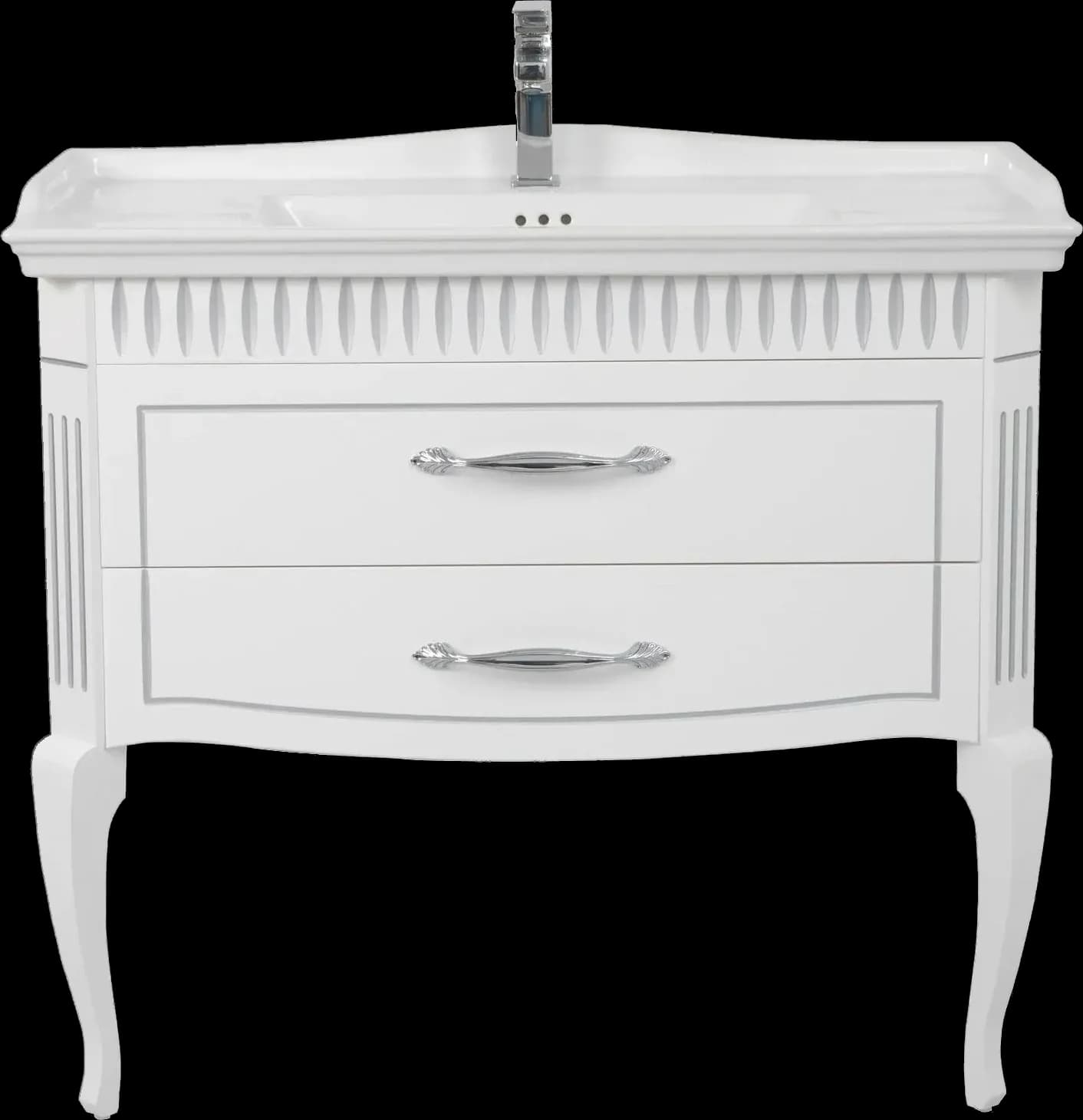 Mobilier de baie pe pardoseală Royal, Alb+argintiu