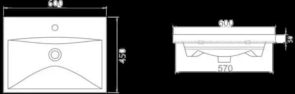 Mobilier de baie suspendat Elite, Mokko
