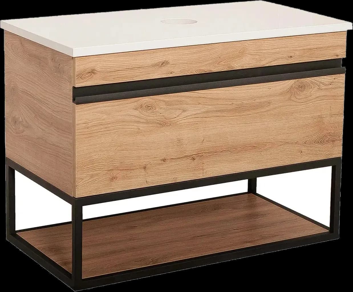 Mobilier de baie suspendat Loft Iron Seville, cu blat