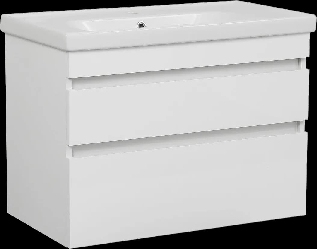 Mobilier de baie suspendat Vintage, Alb lucios