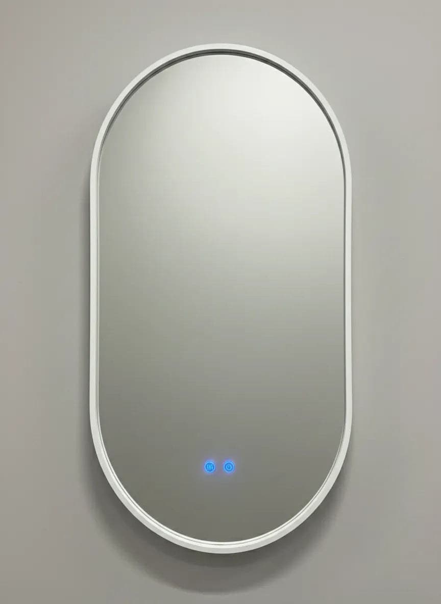 Oglindă baie LED 50×100 cm ovală, 3 nuanțe de lumină, dezaburire și touch control J-3055 - montat