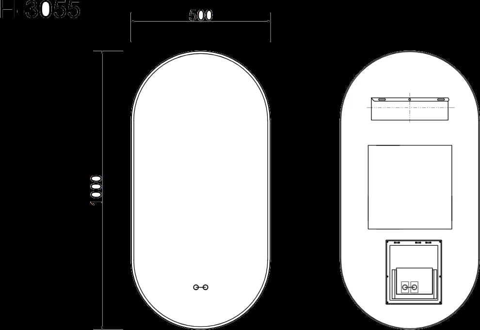 Oglindă baie LED 50×100 cm ovală, 3 nuanțe de lumină, dezaburire și touch control J-3055