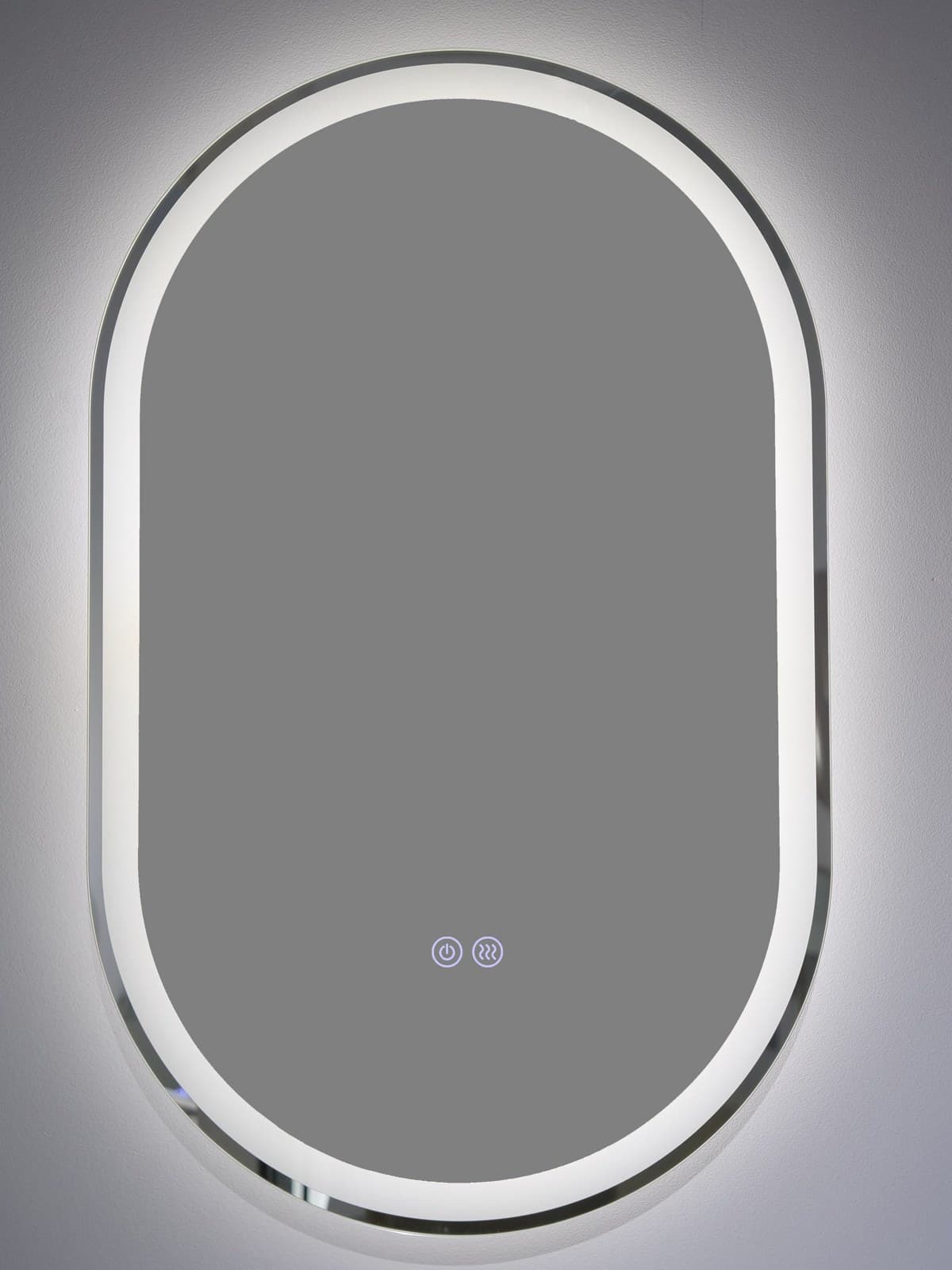 Oglindă baie LED 50×80 cm ovală, 3 nuanțe de lumină, dezaburire și touch control J-120-1 - montat