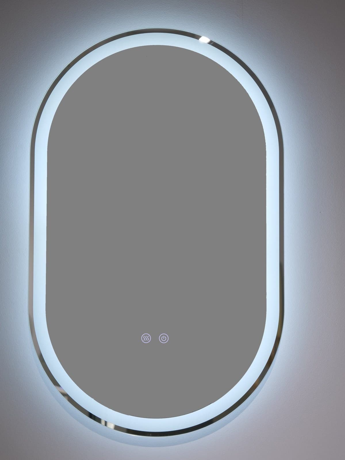Oglindă baie LED 50×80 cm ovală, 3 nuanțe de lumină, dezaburire și touch control J-120-1 - montat
