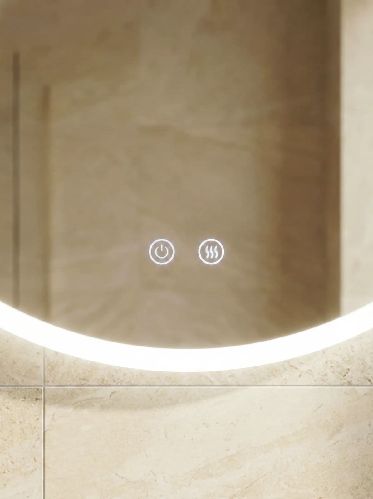 Oglindă baie LED ⌀50 cm rotundă, 3 nuanțe de lumină, dezaburire și touch control J-2112 - montat