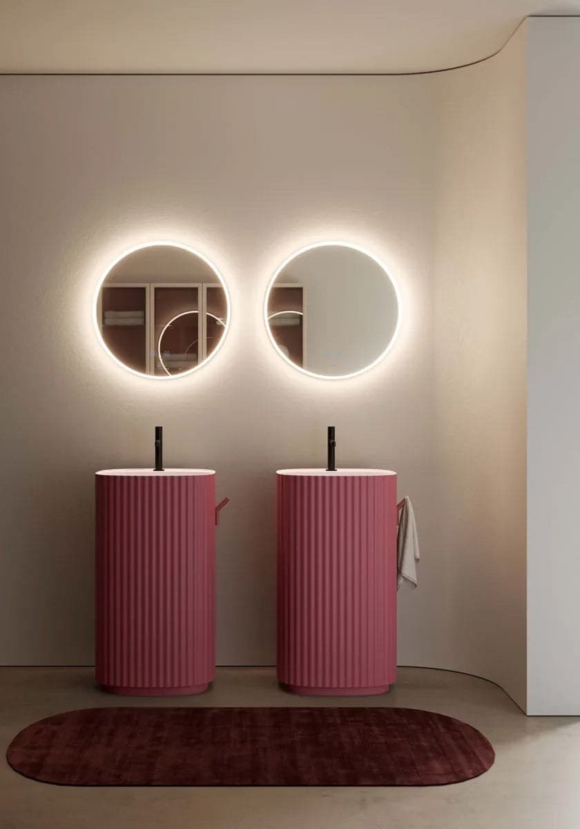 Oglindă baie LED ⌀50 cm rotundă, 3 nuanțe de lumină, dezaburire și touch control J-2112 - montat
