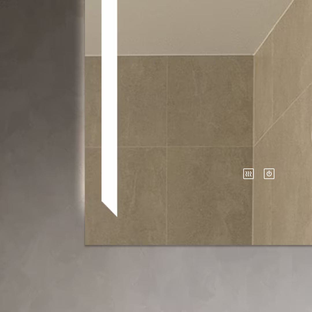 Oglindă baie LED 60×80 cm dreptunghiulară cu lupă cosmetică, 3 nuanțe de lumină, dezaburire și touch control J-1041B - montat