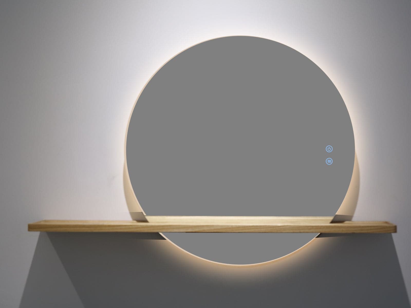 Oglindă baie LED ⌀70 cm rotundă, 3 nuanțe de lumină, dezaburire și touch control J-2004 - montat
