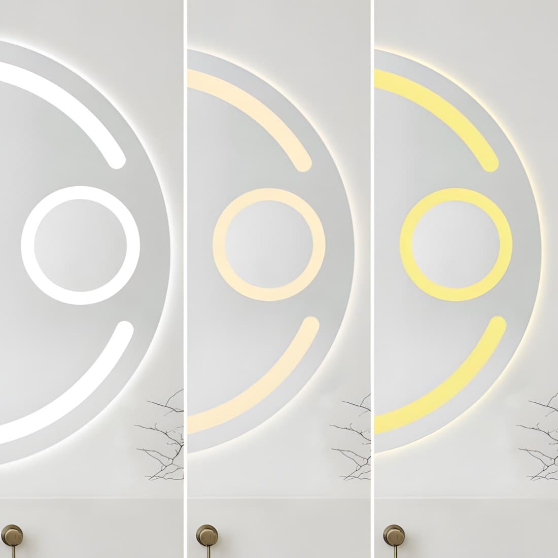 Oglindă baie LED ⌀70 cm rotundă cu lupă cosmetică, 3 nuanțe de lumină, dezaburire și touch control J-13 - montat