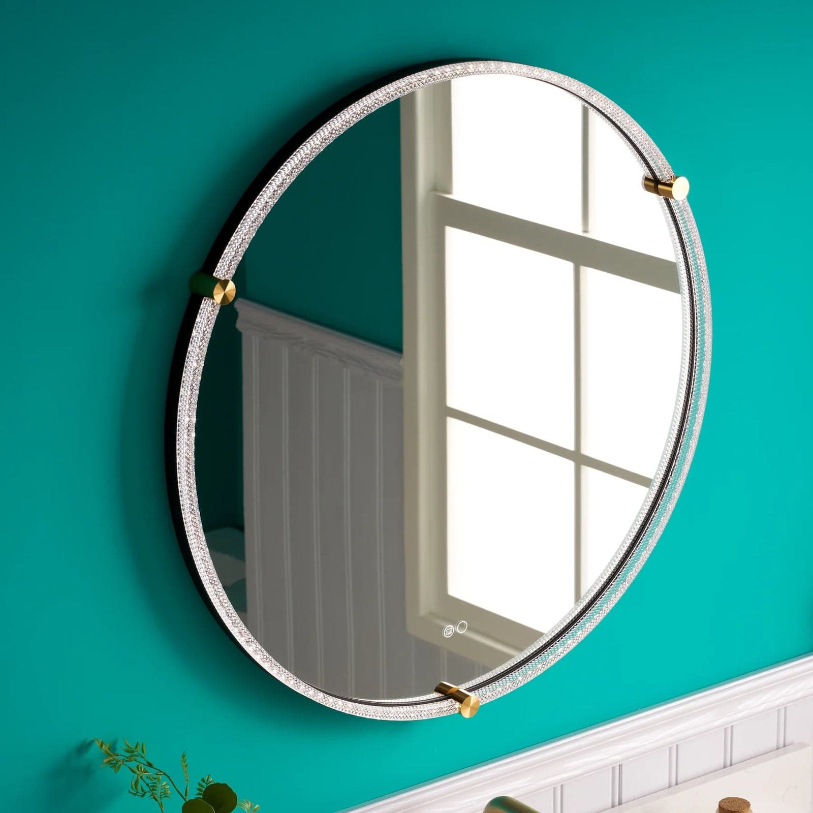 Oglindă baie LED ⌀70 cm rotundă, dezaburire și touch control J-2087 - montat