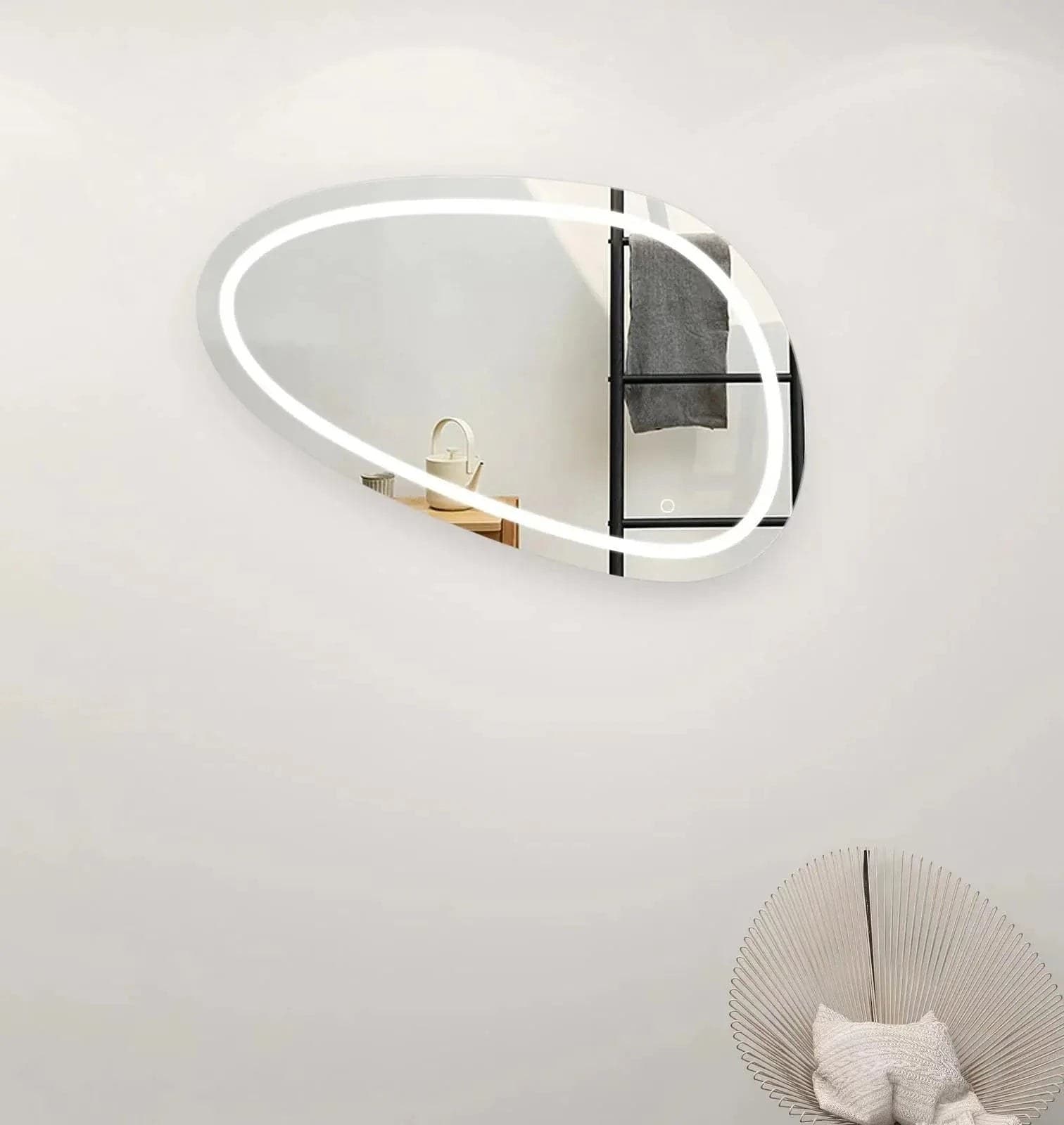 Oglinda Baie LED 80×45cm 3 Functii Touch Dezaburire J118 - montat
