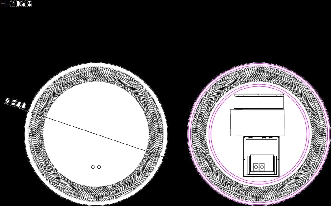 Oglindă baie LED ⌀80 cm rotundă, 3 nuanțe de lumină, dezaburire și touch control J-2068