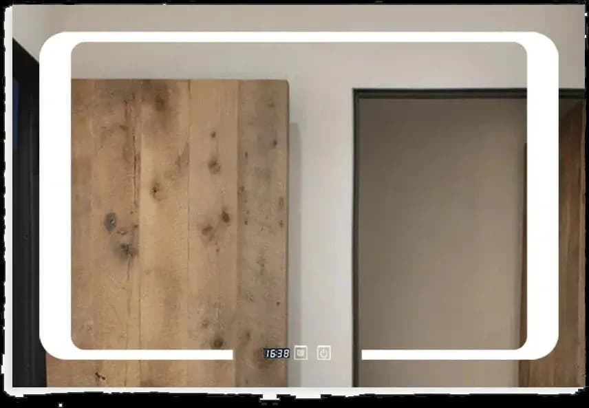 Oglinda LED 90×60cm cu Functie Dezaburire, Touch si Ceas J16