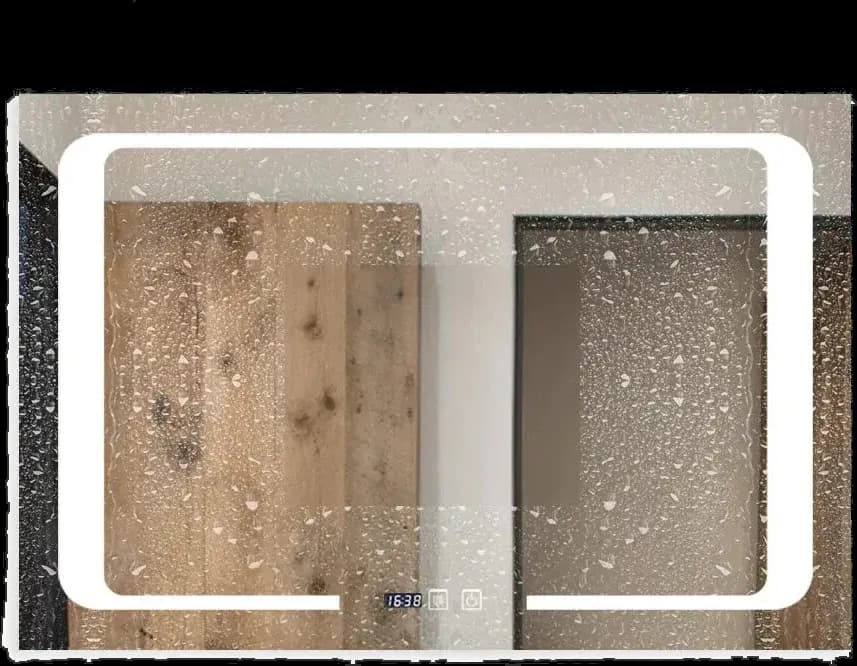 Oglinda LED 90×60cm cu Functie Dezaburire, Touch si Ceas J16
