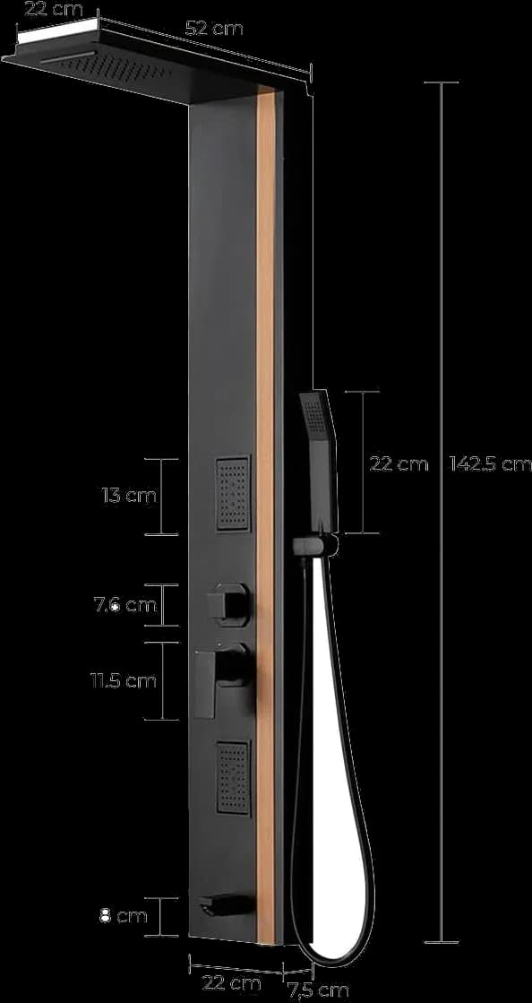 Panel de Duș Black & Bamboo