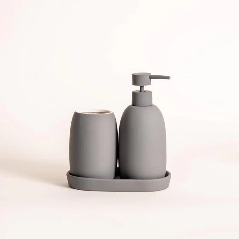Set 3 piese accesorii de baie gri mat