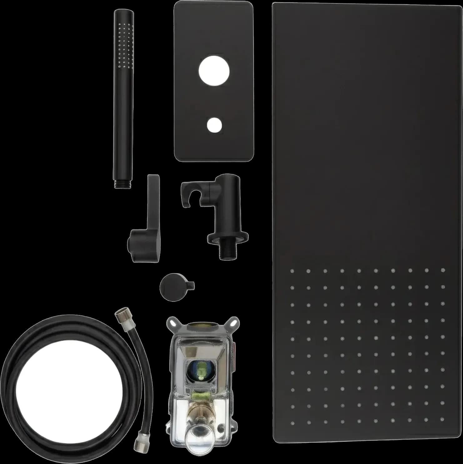 Set duș încastrat 2 funcții - Rical - Negru mat