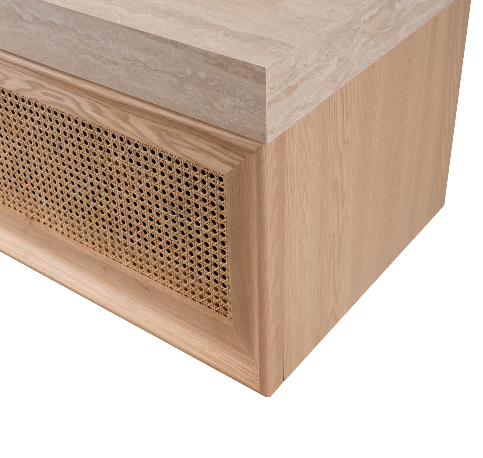 Set mobilier baie suspendat din lemn Theona 120 cm cu lavoar din compozit și oglindă LED cu ramă