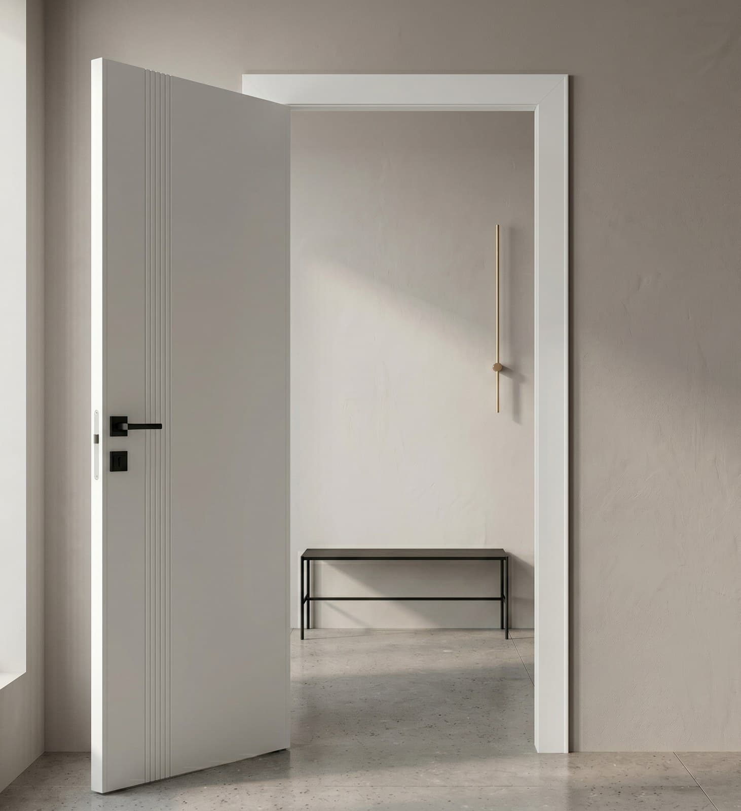 Ușă de interior albă JY-003 - montat