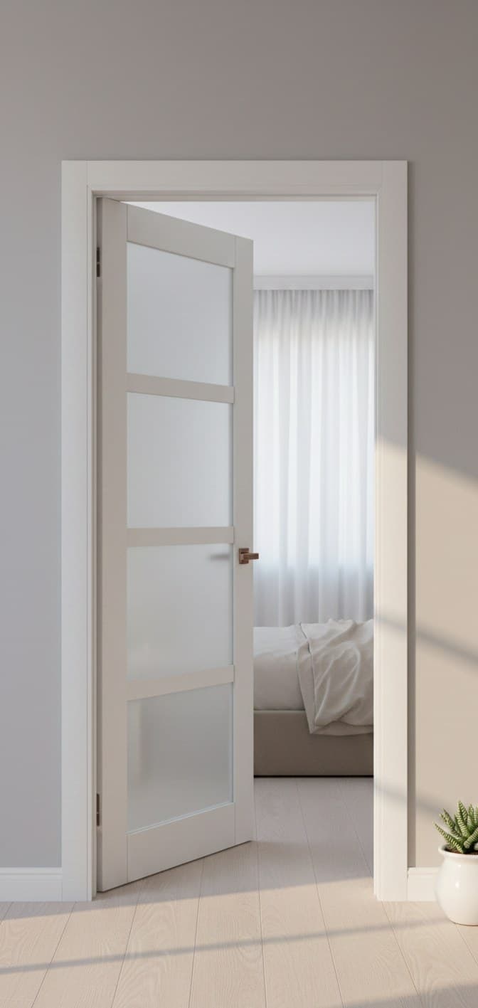 Ușă de interior ML-32 cu panouri vitrate mate - montat