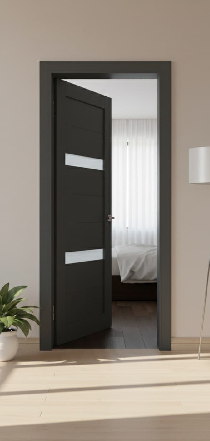Ușă de interior ML-54 cu inserții din sticlă și design modern - montat