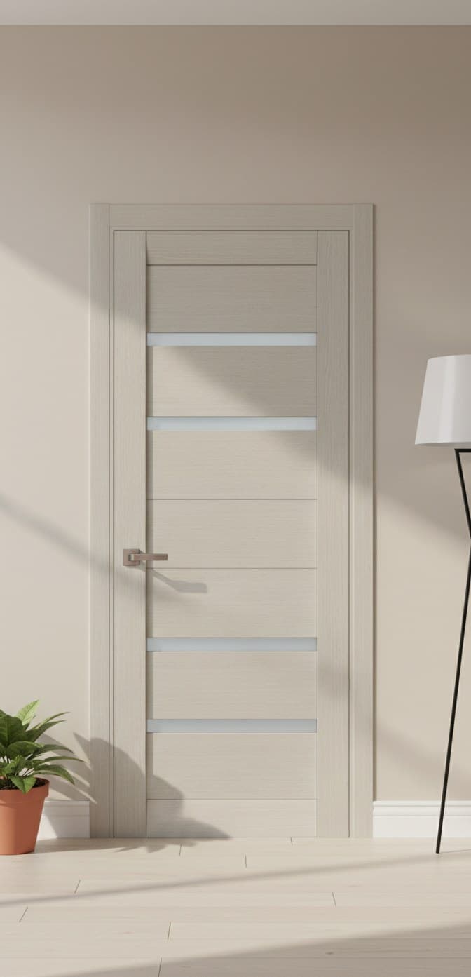 Ușă de interior ML-58 cu design geometric și inserții de sticlă