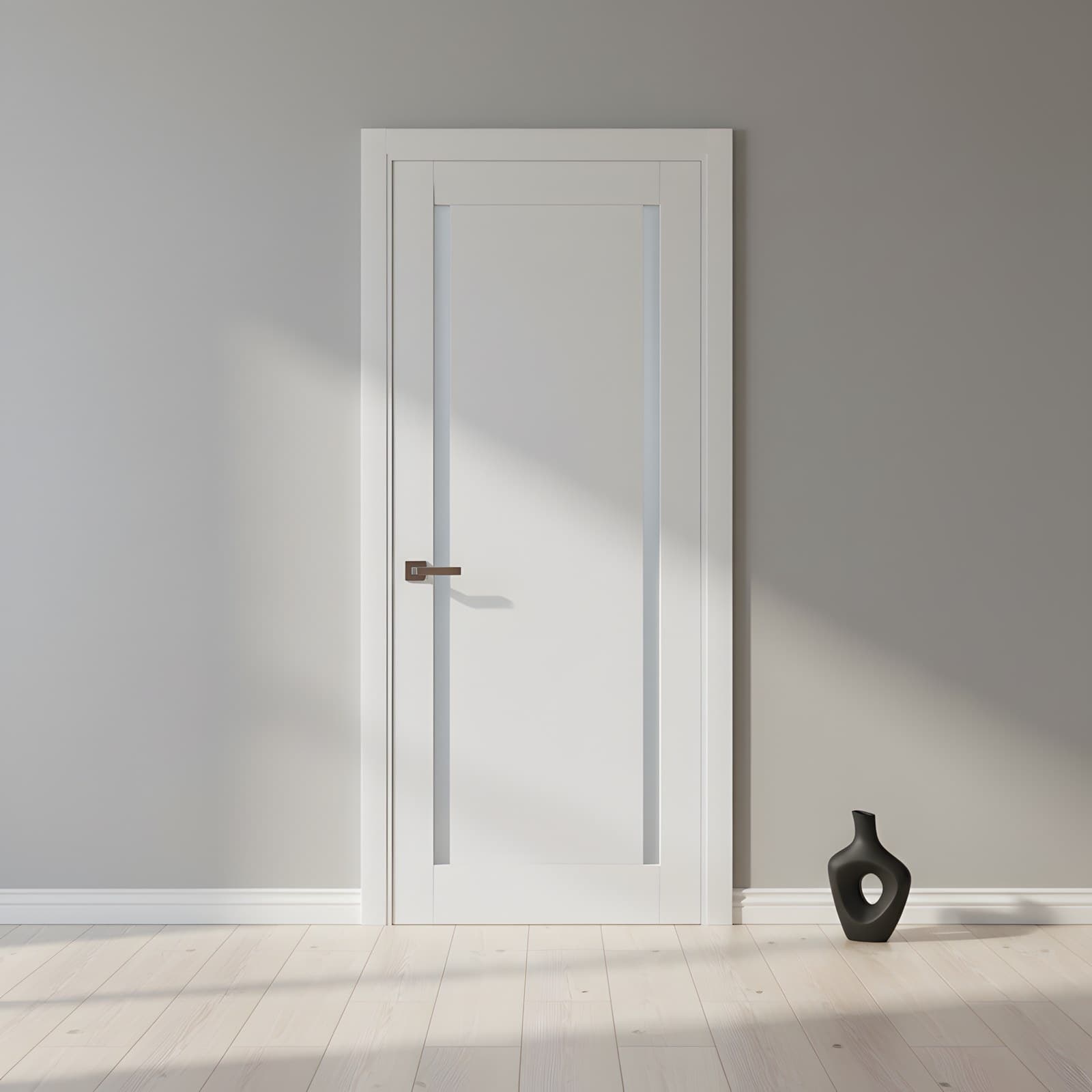 Ușă de interior ML-62 cu două benzi de sticlă satin