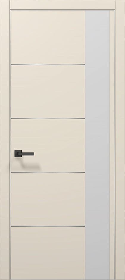 Ușă de interior PL-11 - minimalism pur cu sticlă/oglindă aplicată laterală - montat
