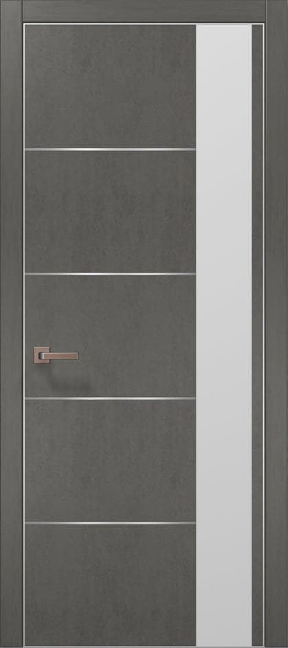 Ușă de interior PL-11 - minimalism pur cu sticlă/oglindă aplicată laterală - montat