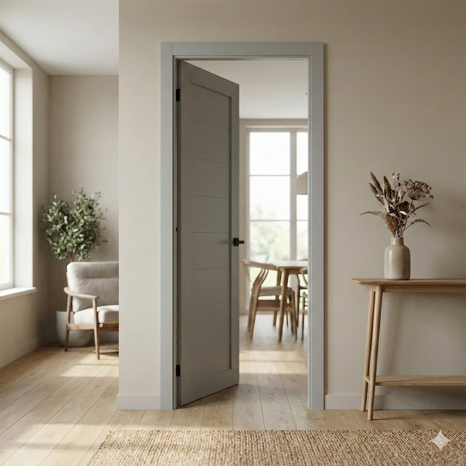 Ușă de interior T-04-design orizontal minimalist - montat