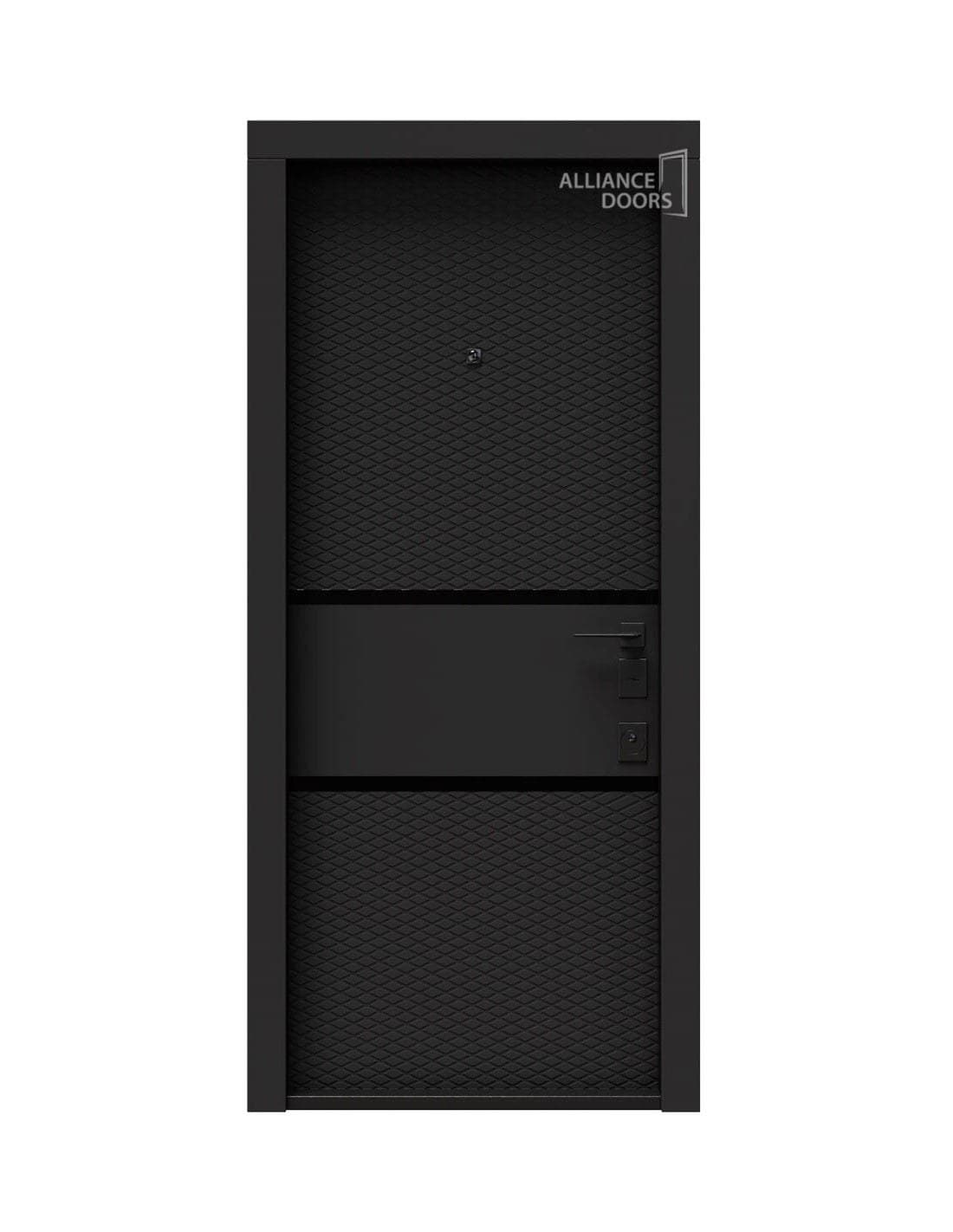 Ușă intrare Dubai (soft touch negru / alb interior)
