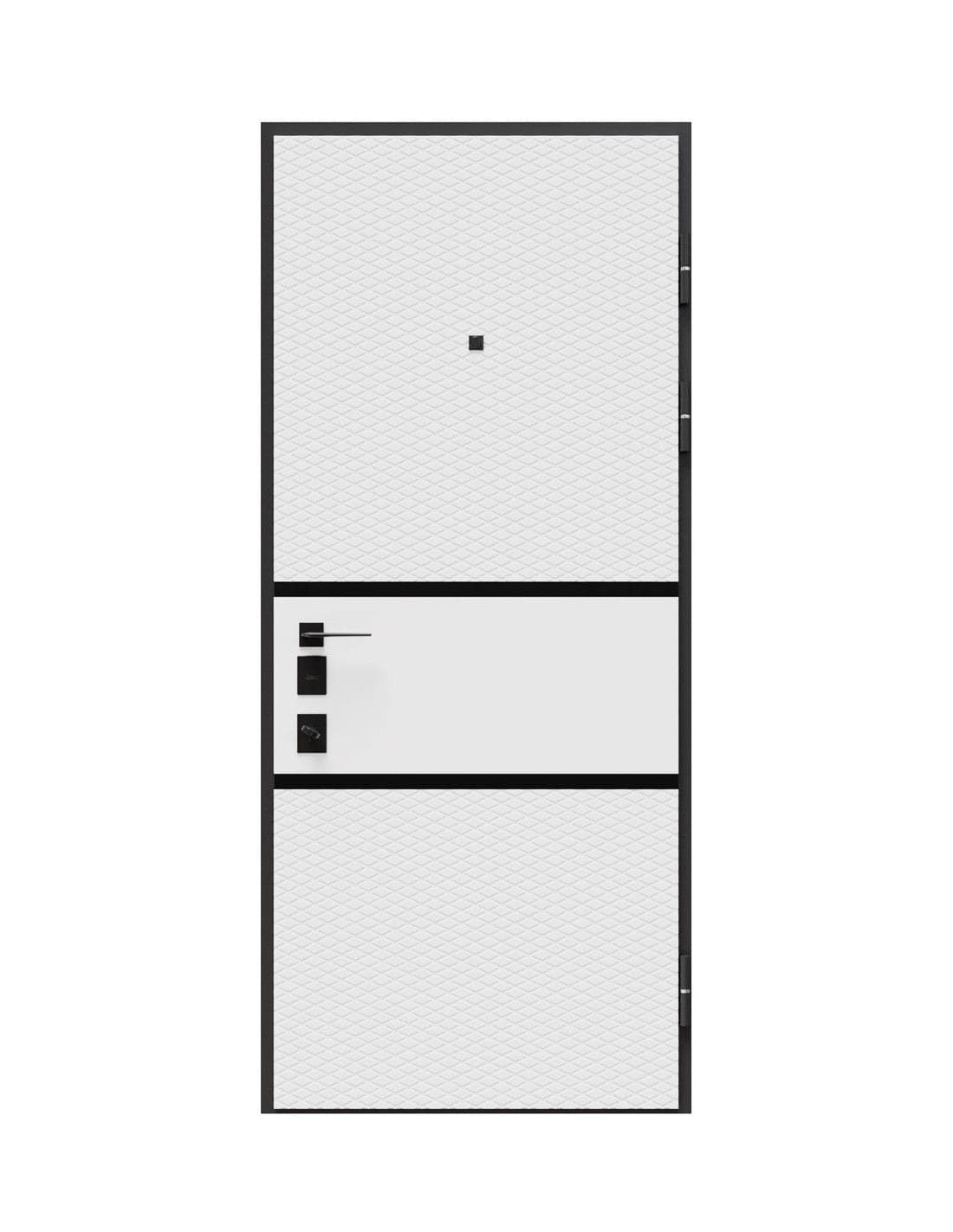 Ușă intrare Dubai (soft touch negru / alb interior)