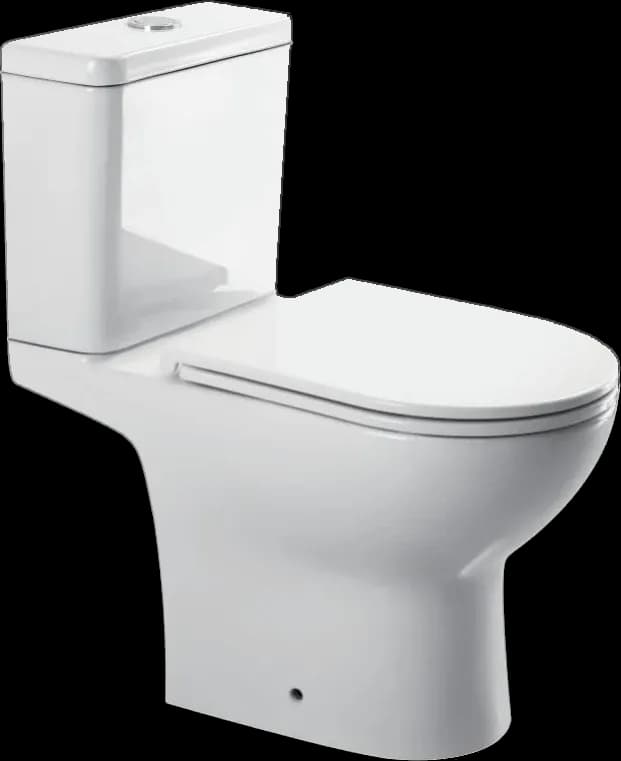 Vas WC cu Rezervor MJ-2802-S - Alb Lucios, Sistem Turbo Tornado, Capac Soft-Close