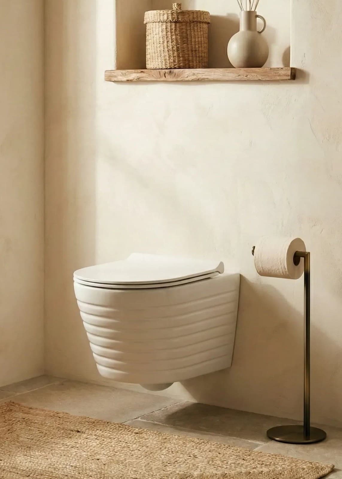 Vas WC Suspendat Rimless - Alb Lucios Striat - montat