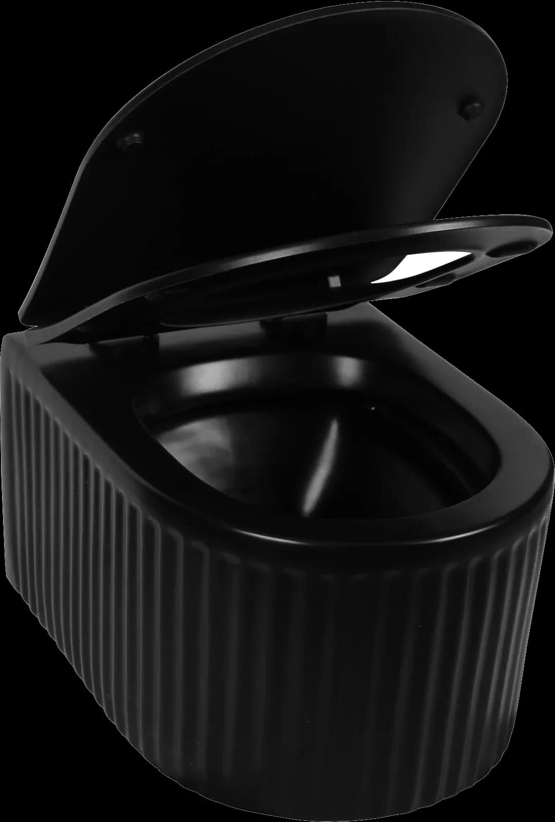 Vas WC Suspendat Rimless - Black Ribbed Matte