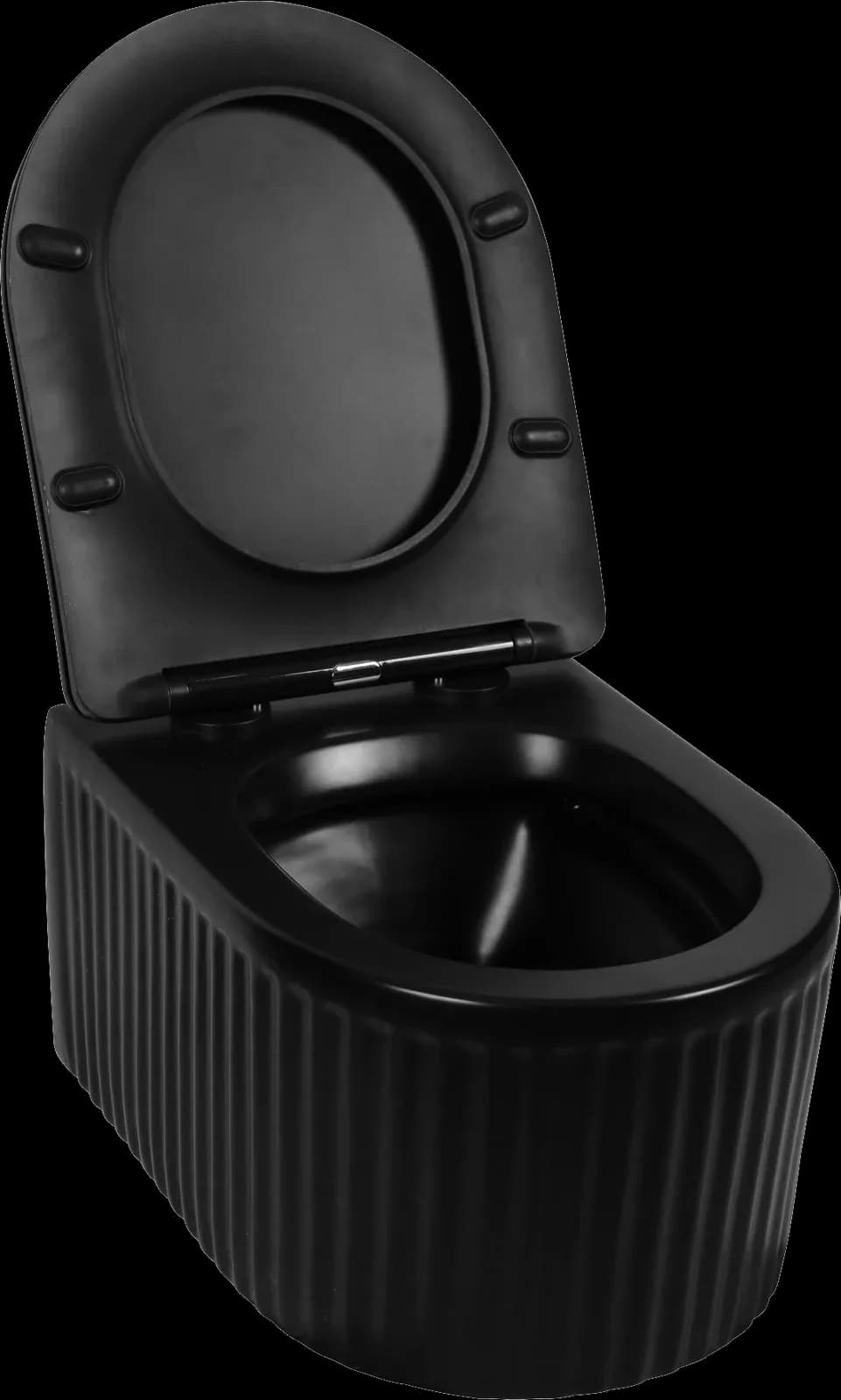 Vas WC Suspendat Rimless - Black Ribbed Matte