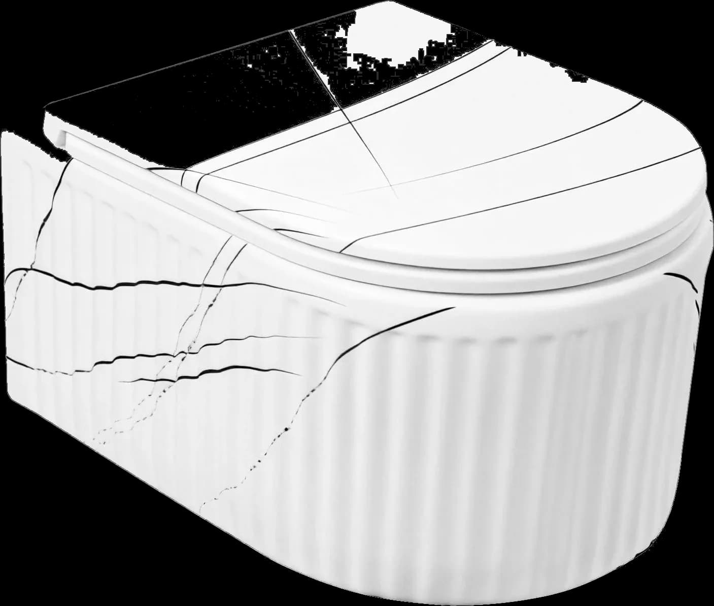 Vas WC Suspendat Rimless - Marble Alb Mat