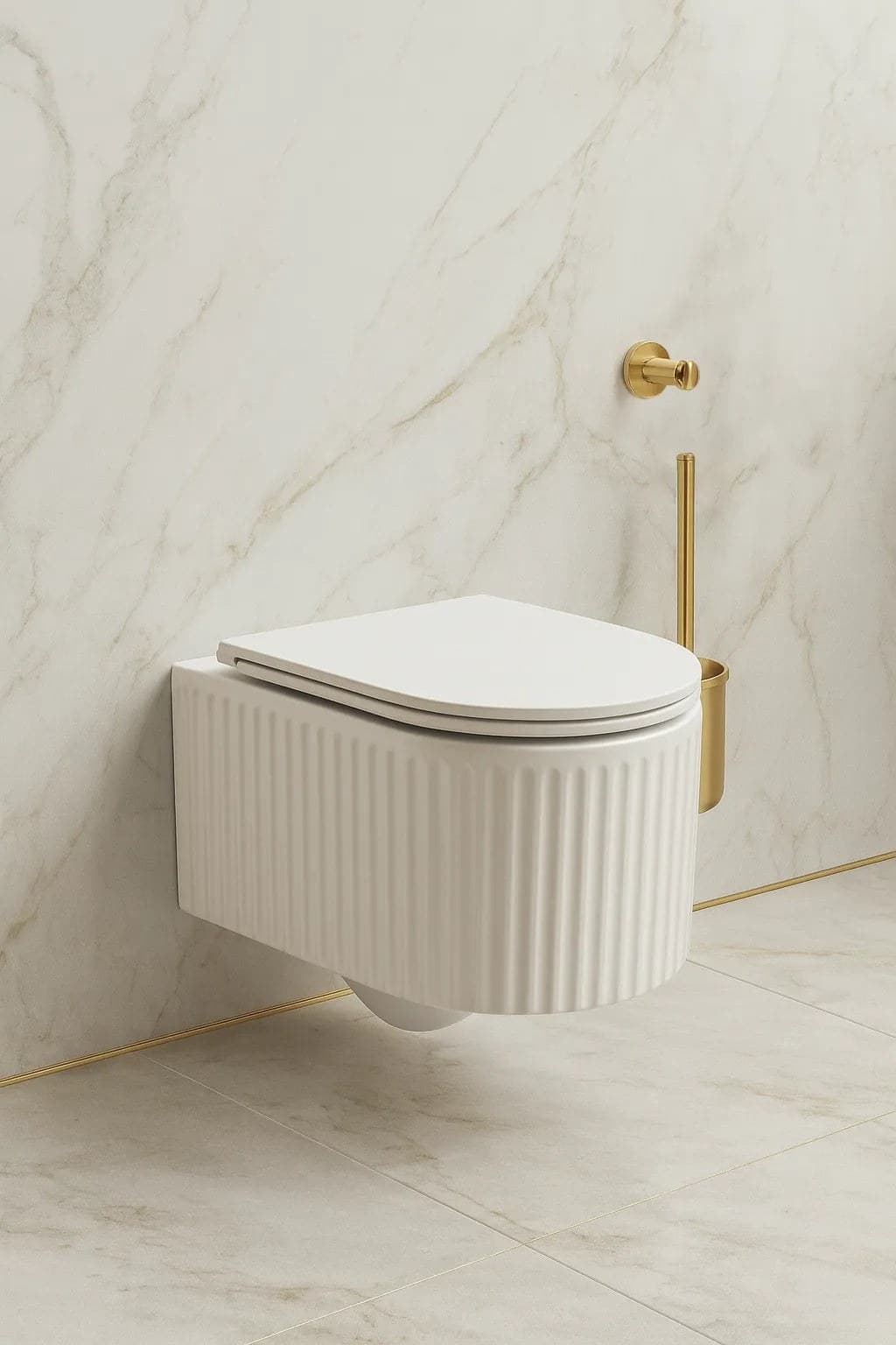 Vas WC Suspendat White Ribbed - montat