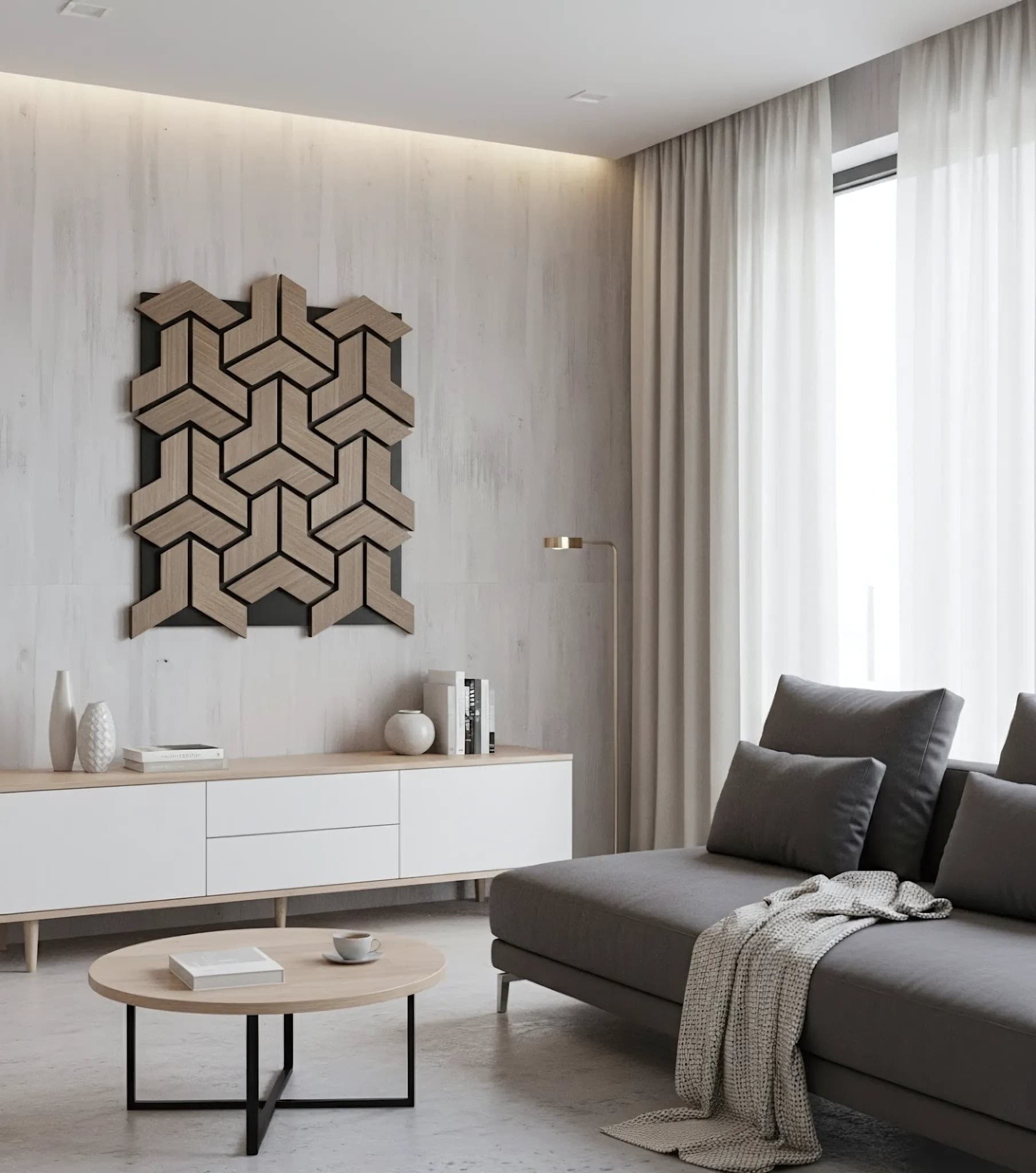 Panou riflaj decorativ Black Walnut XYPT-01 - nuc închis