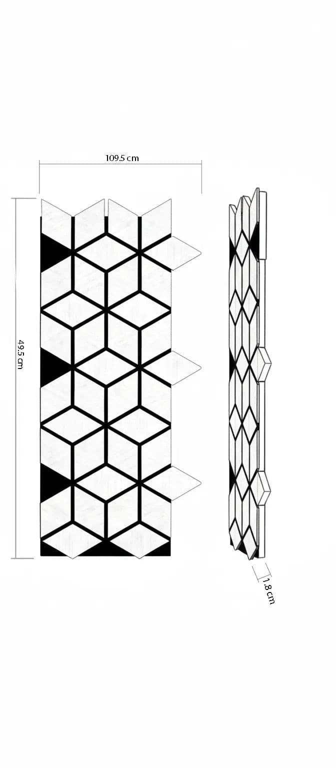 Panou riflaj decorativ Cubic Wood - stejar natur XYPT-12 - pus pe perete, într-o cameră