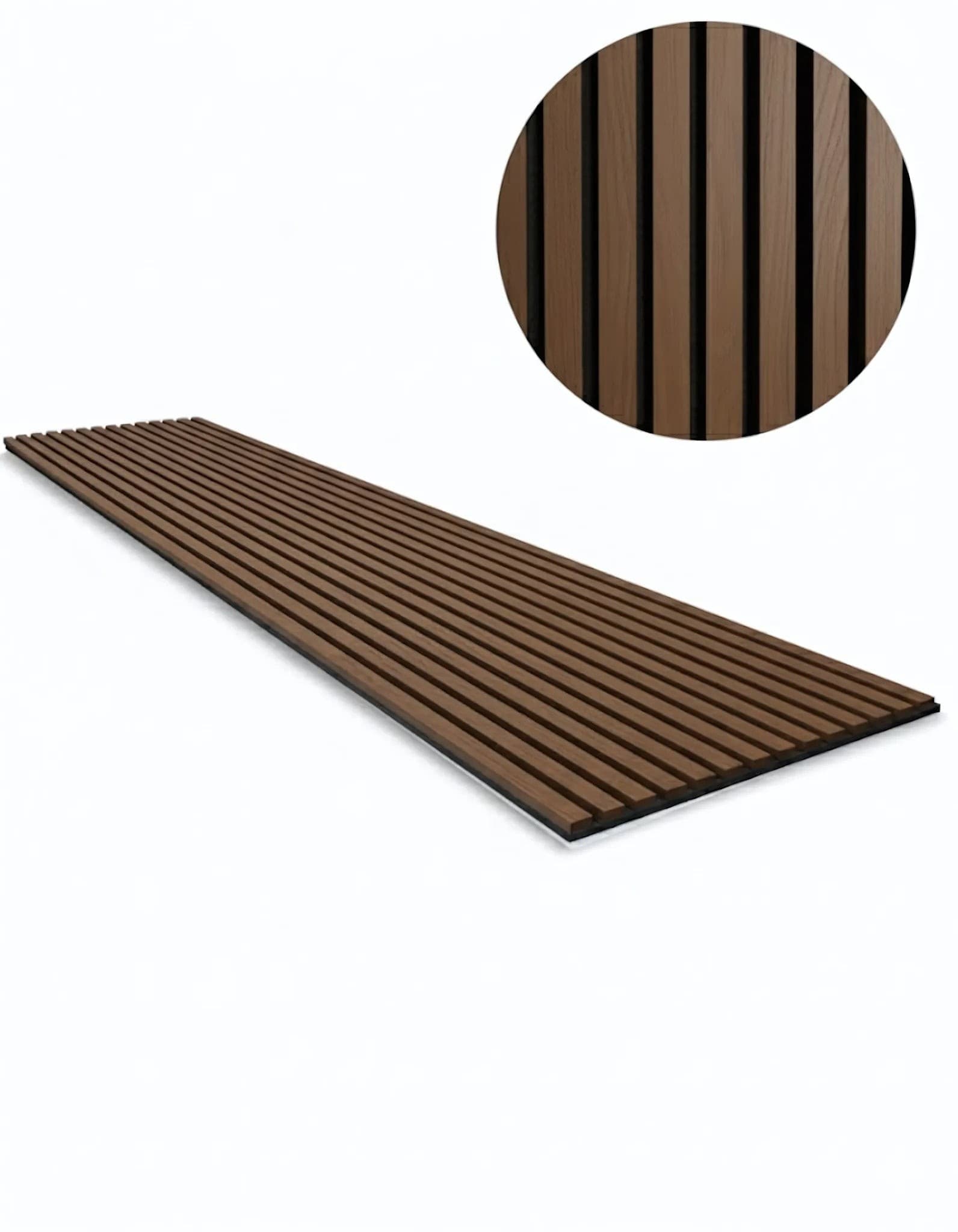 Panou riflaj decorativ Deep Walnut 001 - nuc închis intens cu fundal negru