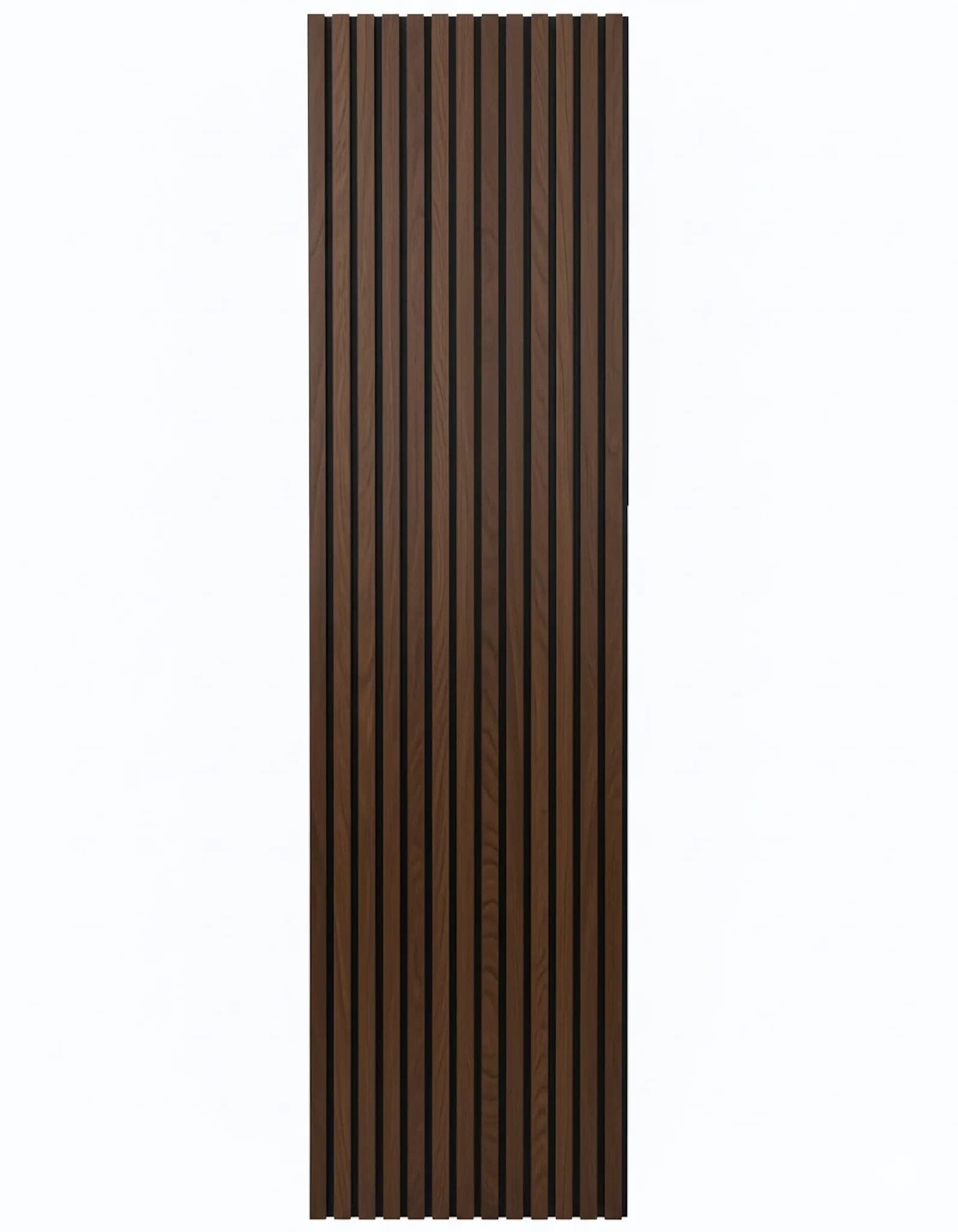 Panou riflaj decorativ Deep Walnut 001 - nuc închis intens cu fundal negru