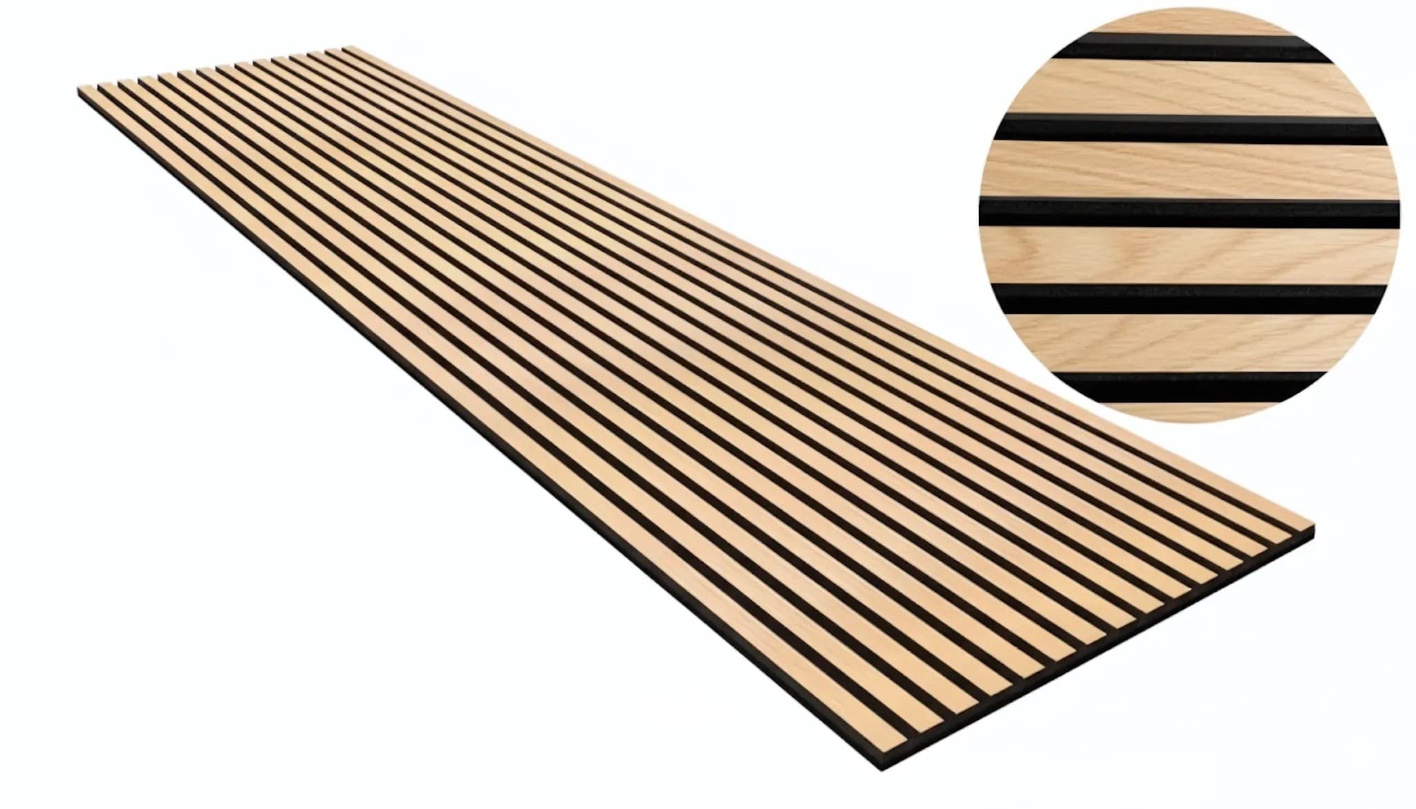 Panou riflaj decorativ Oak Line 001 - stejar deschis cu fundal negru