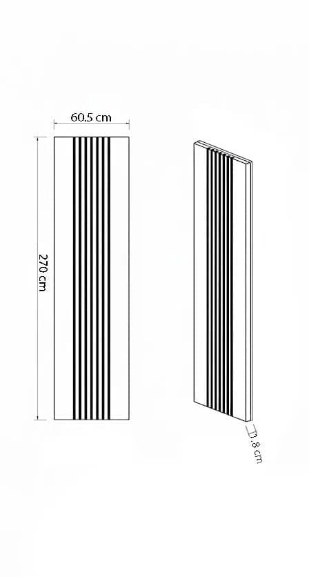 Panou riflaj decorativ Vertical Line S1DV-01 - nuc închis cu accente negre